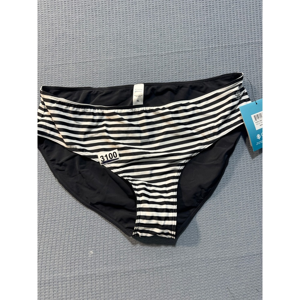 Coolibar Medley Swim Bottom Womens XL Black White Striped